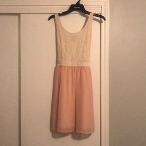 Blush pink Chiffon / lace dress